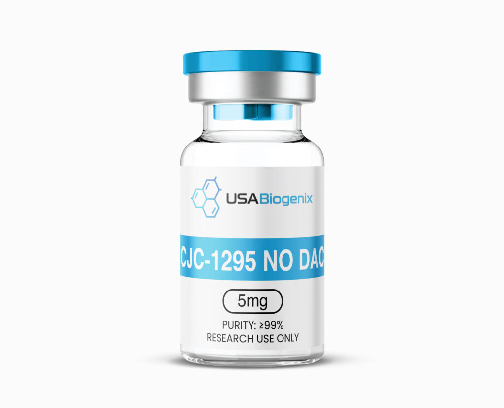 Vial of UC-1295 NO DA, a 5mg peptide medication.
